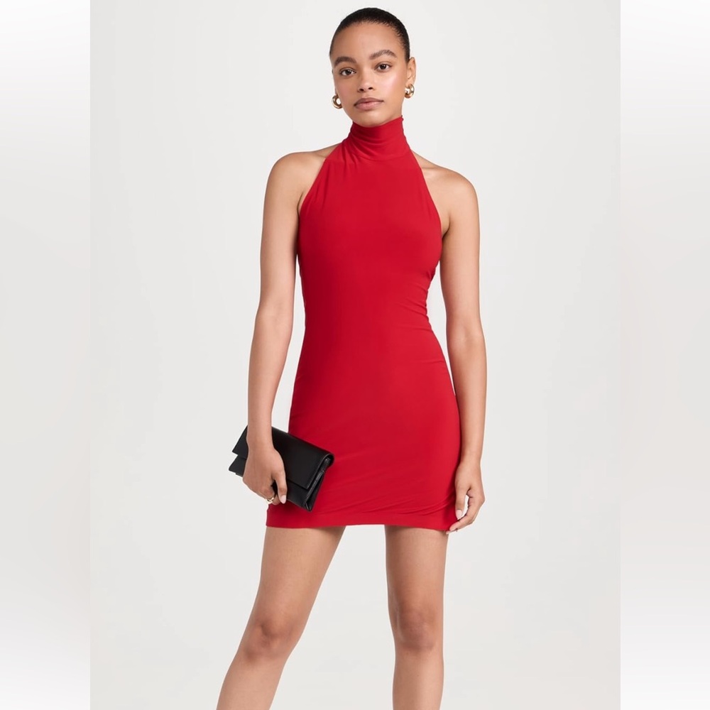 Norma Kamali Red Halter Dress